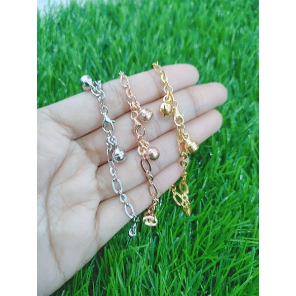 gelang nori 3×1 +2bel/gelang perak asli silver 925 lapis emas/ gelang fashion wanita impor