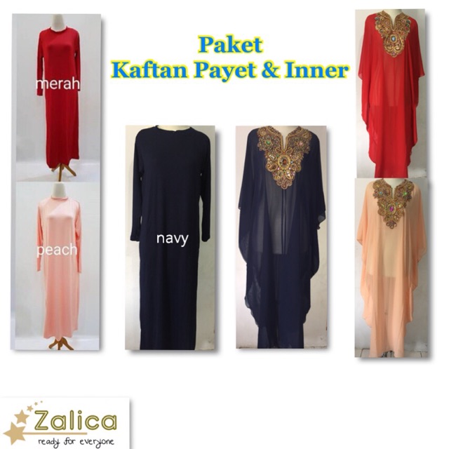 PAKET KAFTAN PAYET dan INNER GAMIS. Paket hemat Kualitas 