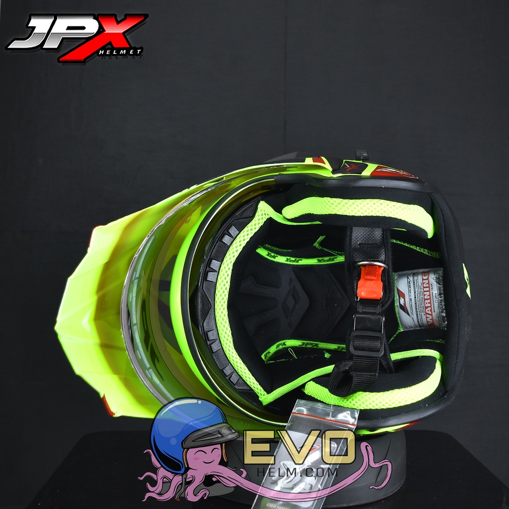 HELM JPX SUPERMOTO X TEAM - FLUO YELLOW DOFF/BLACK