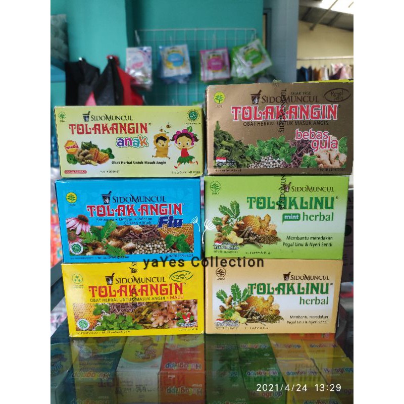 Tolak Angin Linu Sidomuncul anak herbal mint flu bebas gula darah vitamin pegal nyeri vit C1000