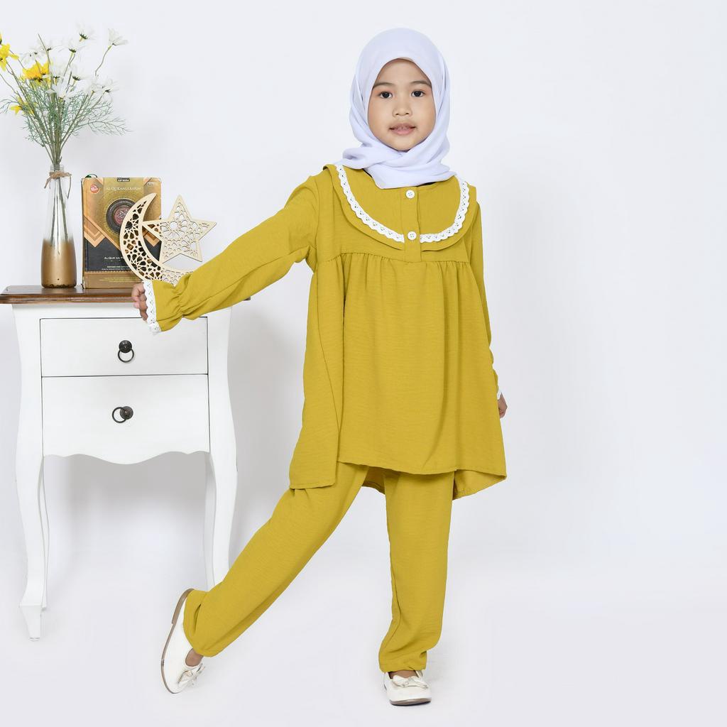 Setelan anak perempuan Crinkle premium usia 1-12 tahun Stelan anak tanggung