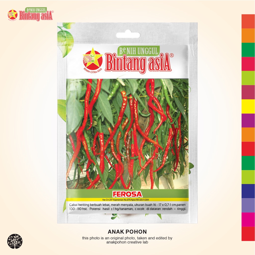 (1 PACK) Benih Cabai Merah Keriting FEROSA Seeds - BINTANG ASIA - 2 GRAM