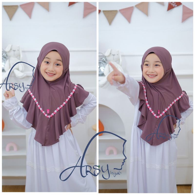 [COD] jilbab anak raisa / hijab instan tali ropel jersey premium 4-8thn