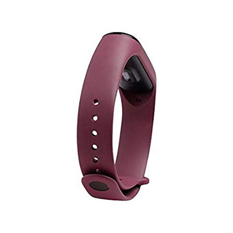 Tali Jam Sports Silicone Wristband Strap for Xiaomi Mi Band 3/4 - Wine Red