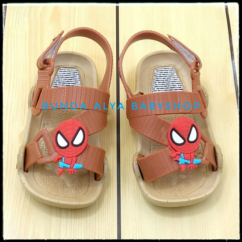 Sendal Anak Laki IMPORT Usia 1 2 3 Tahun Karet AntiSlip - Sepatu Sandal Anak Cowok Lentur COKLAT Kartun Alas Karet Anti Licin