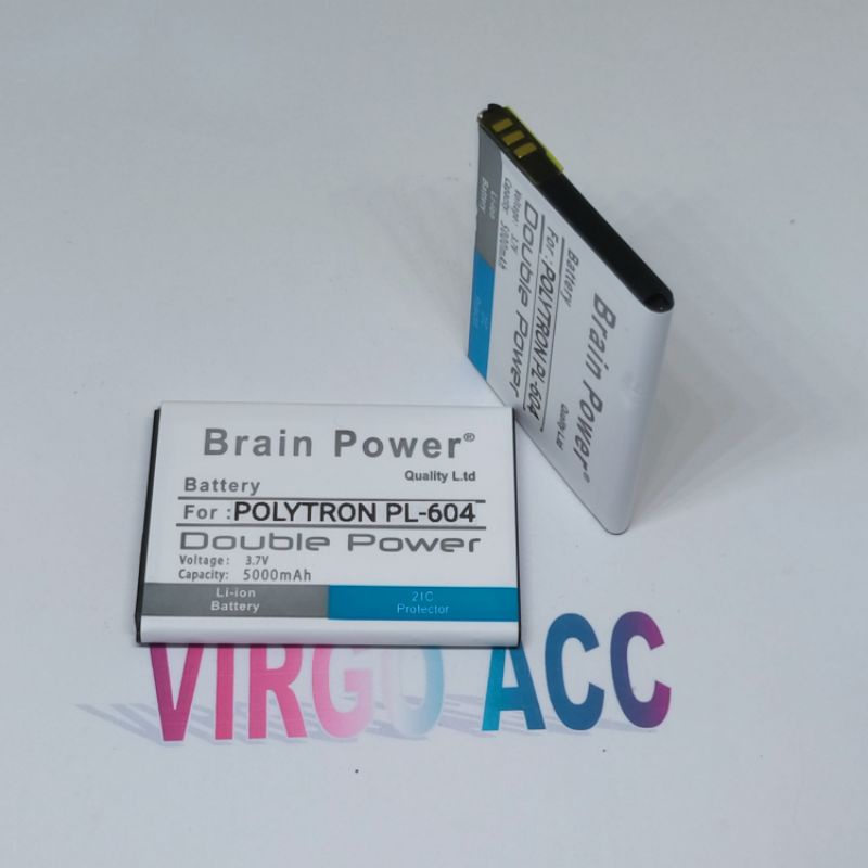 Baterai Batre Battery Polytron R2407 Rocket R3 PL-604 PL604 Double Power Battery Hp