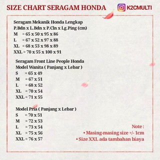 NH73 Baju  Honda  Seragam  Honda  SA Front Desk Sales  