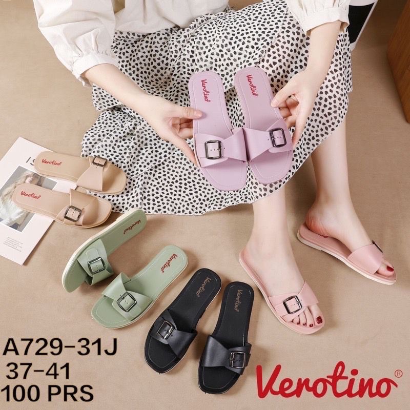 Sandal Jelly Verotino A729 Sandal Slop Gesper Besi Terbaru