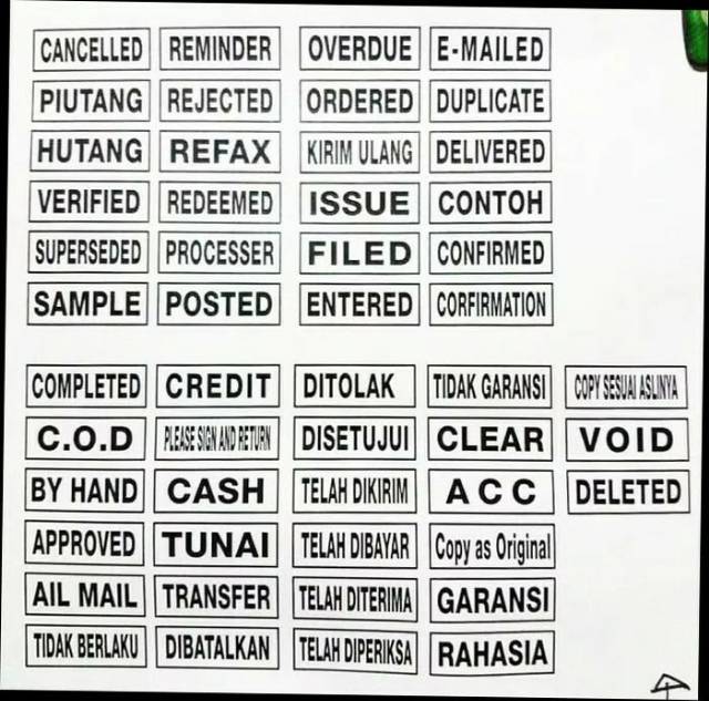 

Adn Stempel Trodat Warna Otomatis LUNAS RECEIVED PAID COPY APPROVED - Trodat Printy 3911