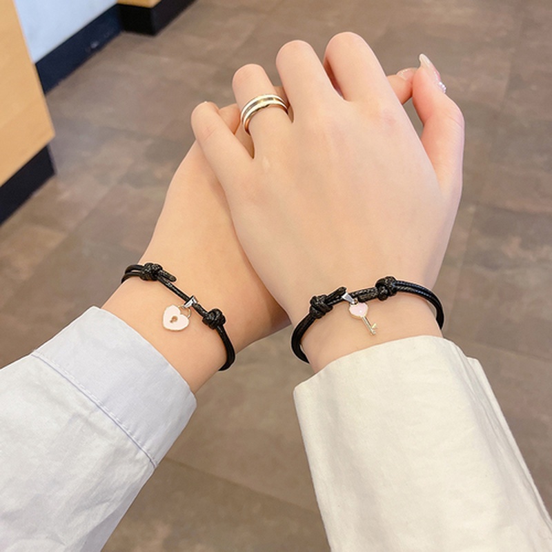 Gelang Couple Magnet Pelangi/Spaceman/Cinta Imut Mode Korea-25#concentric lock