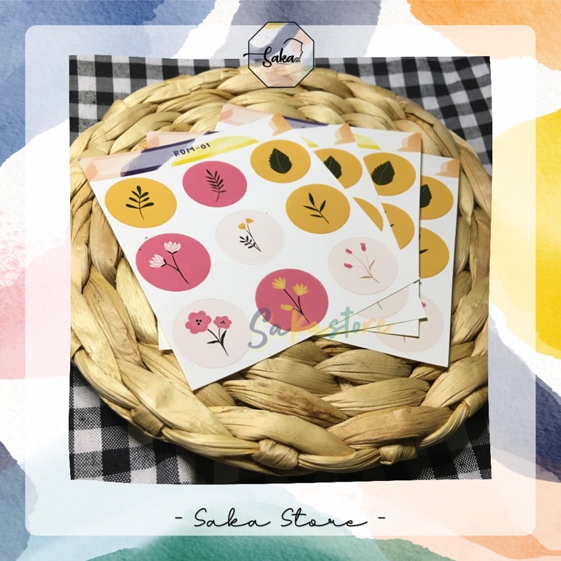 

[9 PCS] STIKER BULAT / DOT ROUND STICKER / DECO STICKER AESTHETIC UNTUK SRAPBOOK JURNAL BUJO