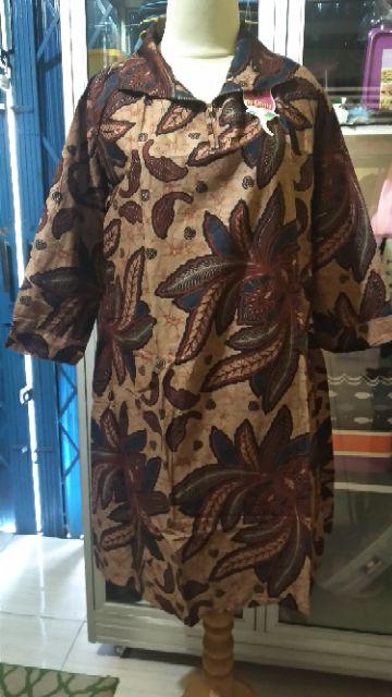 Tunic Latansa Genes Zipper Busui Jumbo Big Size Besar Tunik Batik Seragaman Batik Kerja Kantor
