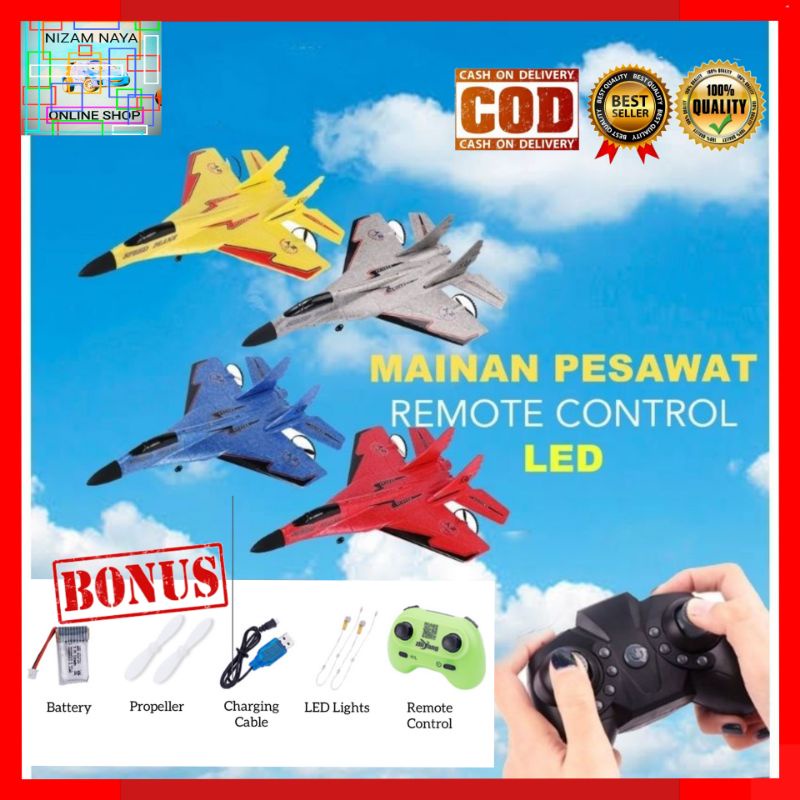 Mainan Pesawat Terbang Remot Control Led Pesawat Glider Airplane Foam