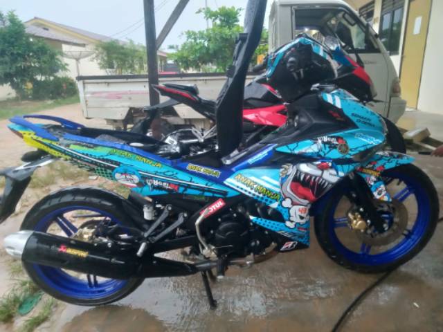 Stiker Decal Motor Jupiter MX KING 150 Pink Biru Ungu Merah Toska Putih Hitam Biru Custom