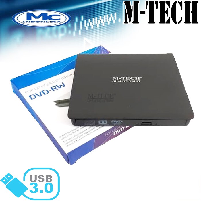 DVD RW External USB 3.0 M-Tech  Pop Up Mobile External