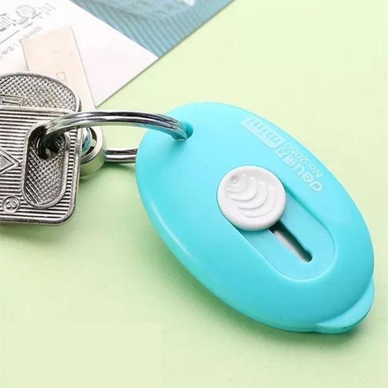 Cutter Mini Portable Bentuk Oval Mini Cutter Polos Travel Kit Pemotong Kertas Paper