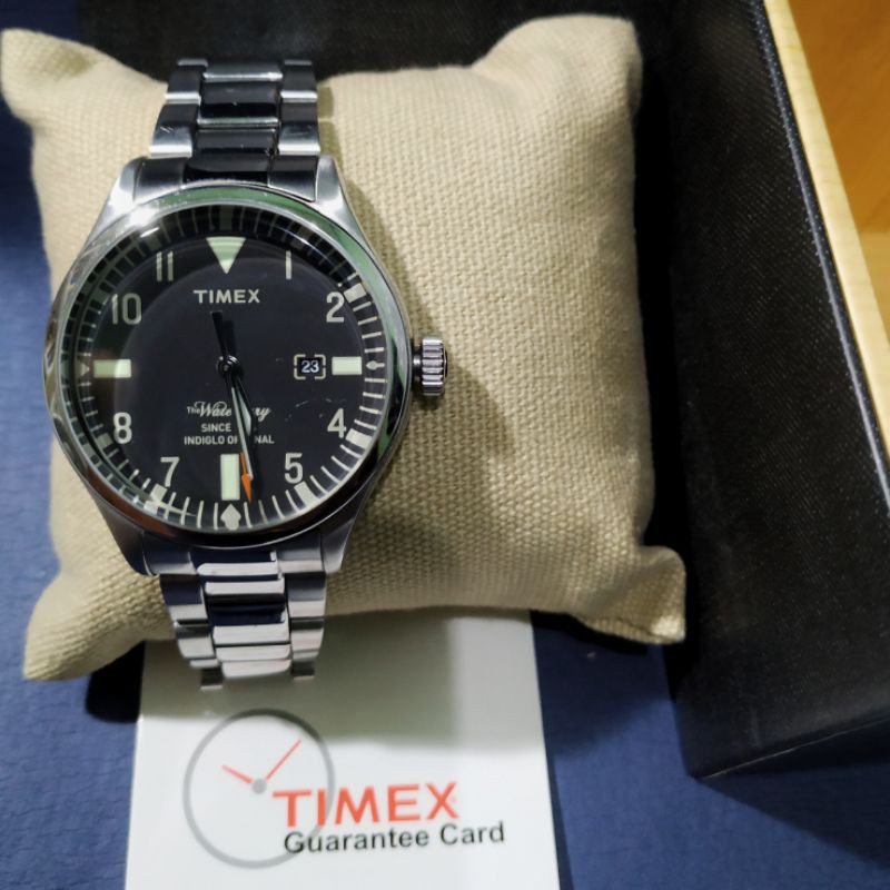 Jam Tangan Pria Timex TW2R25100 The Waterbury Black Dial Stainless Steel Strap Original