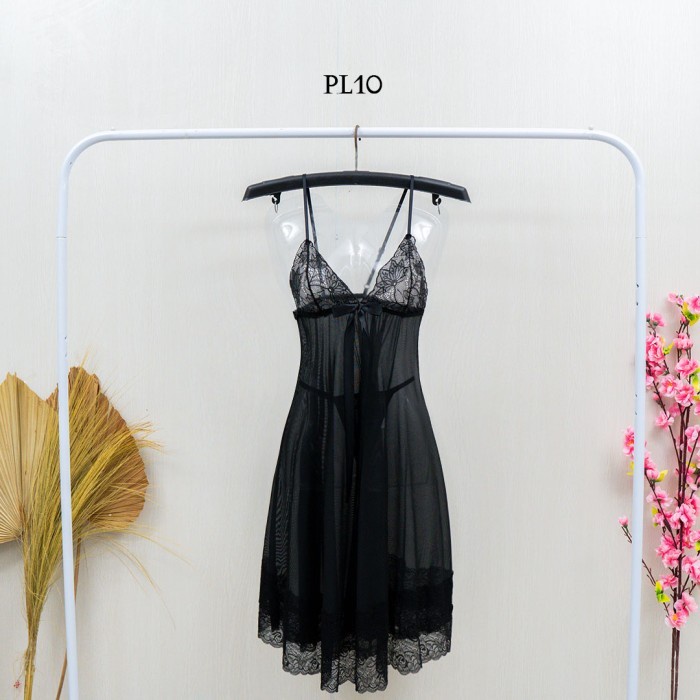 Baju Tidur - Baju Tidur Seksi Dress Sleepwear Sexy Gown Lingerie Premium Wnita Pl10