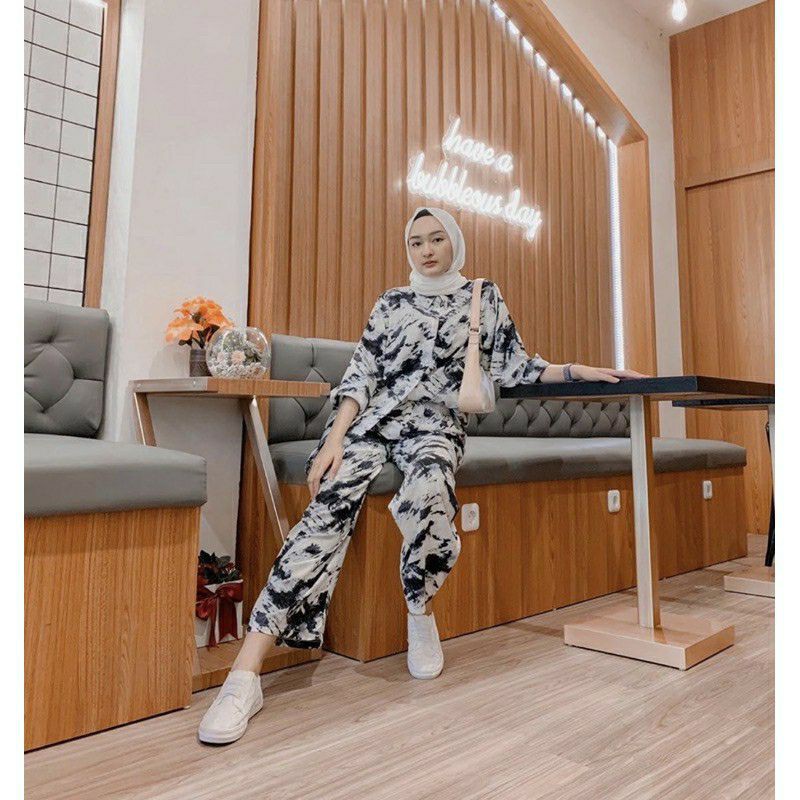 BASIC TIEDYE SET DAILYSET ONESET TIE DYE SETELAN ONE SET WANITA OUTFIT SELEBGRAM HITS