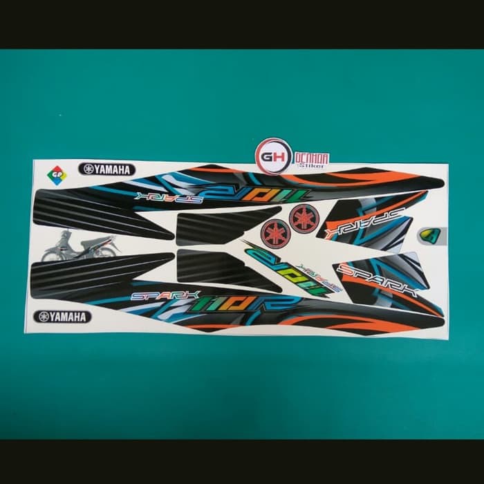 promo Stiker striping motor Jupiter Z burhan hitam orange murah
