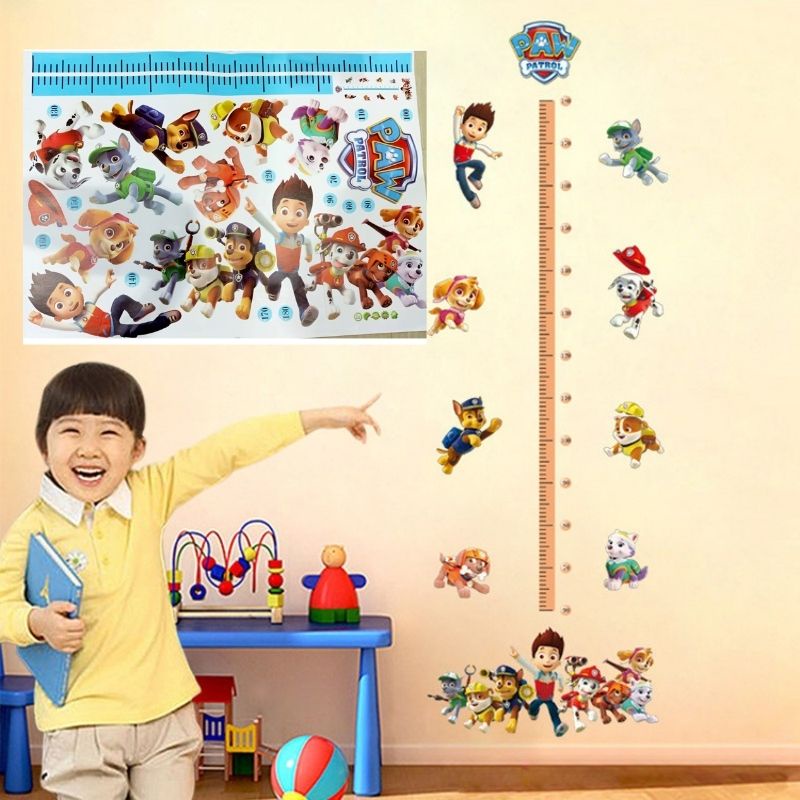 WALLSTICKER PAW PATROL UTB DOG POLISI POLICE POLIS STICKER SETIKER STIKER WALL STIKER KARAKTER KARTUN PENGUKUR TINGGI BADAN DEKORASI DINDING TEMBOK RUANG BELAJAR BERMAIN RUANG TIDUR KAMAR ANAK CEWEK COWOK PINTU LEMARI