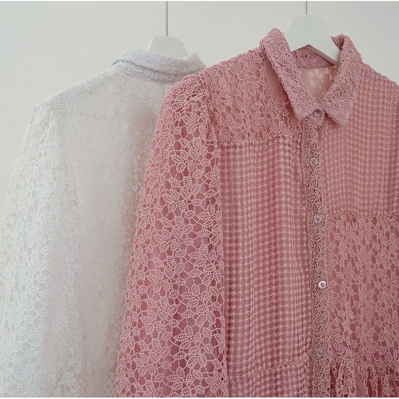 Benang Jarum Sandrina Maxi Dress Pink/White XL