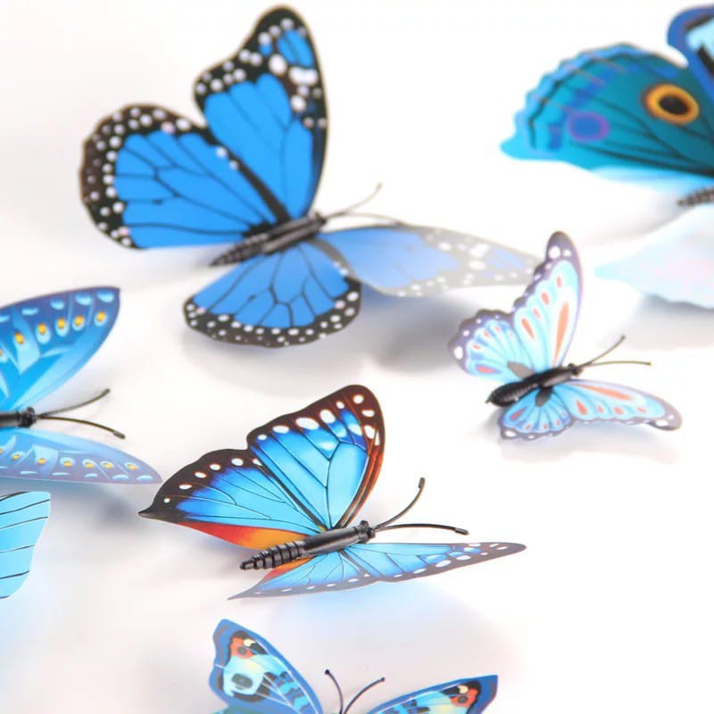 Grosir - 839(12PCS) Stiker Dinding 3D Motif Kupu-Kupu / Dekorasi Dinding Rumah / Butterfly Sticker