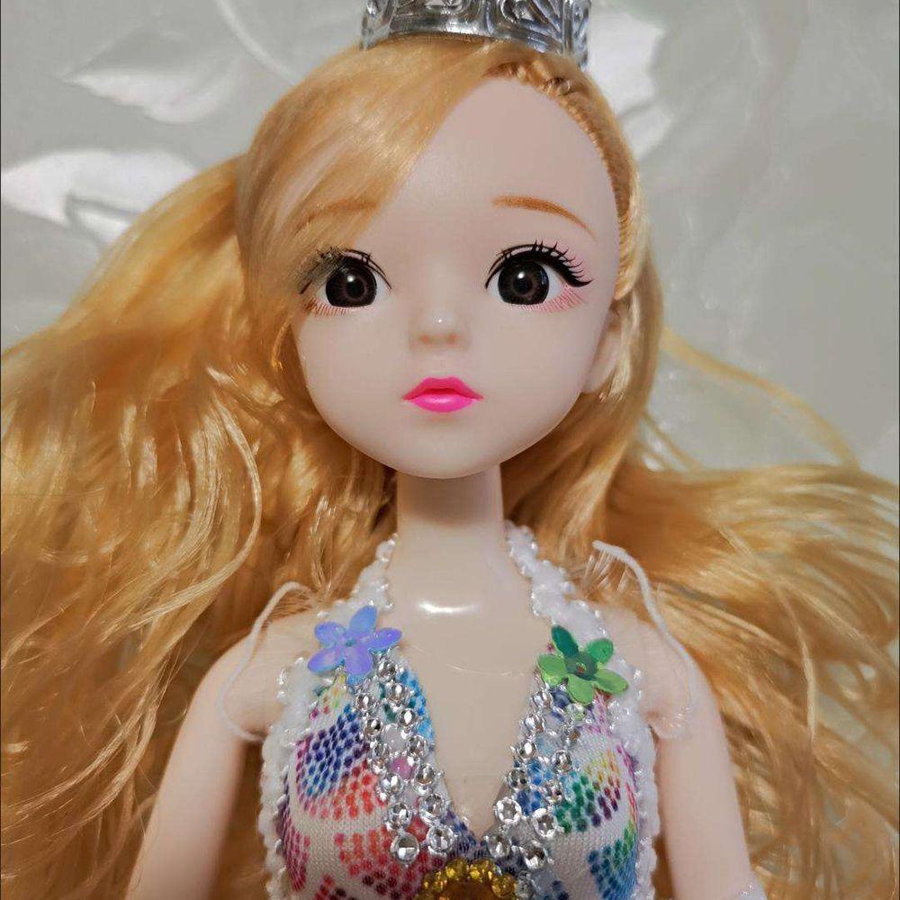 Quinton BJD Boneka 3D Mata 30cm 13sambungan Bergerak 3D Mata Bermain Baju Rumah Mainan Gaun Lepas Pasang