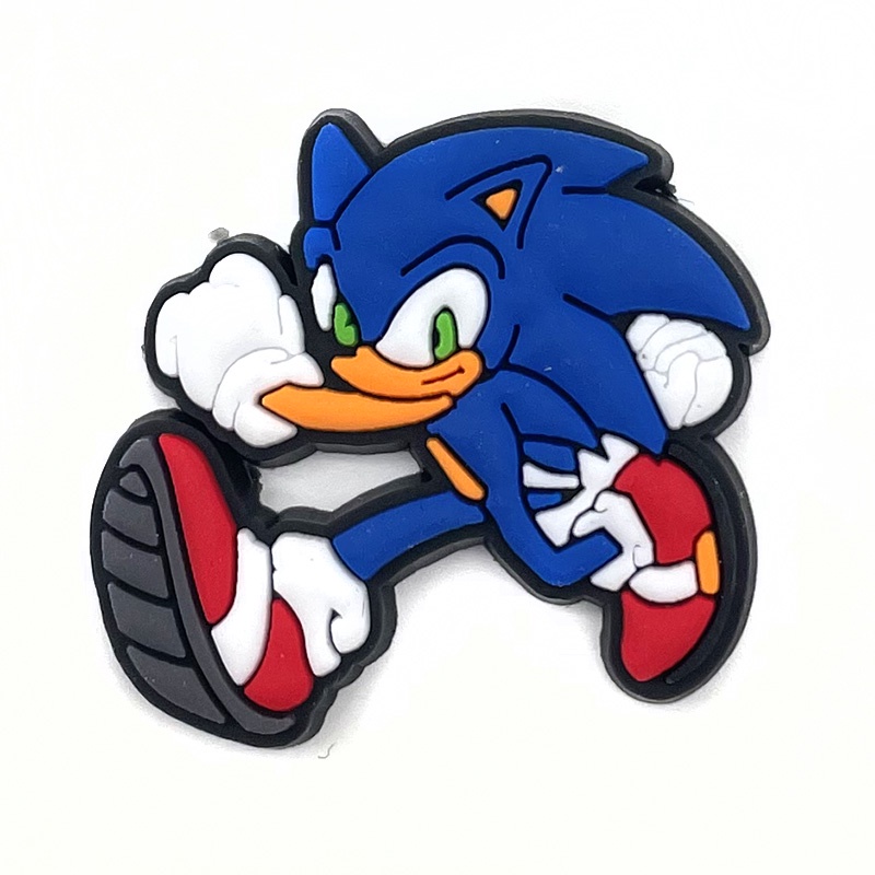 Sonic the Hedgehog Jibbitz Crocs wanita charms sendal PVC pin Aksesoris DIY permainan Bahan Untuk Dekorasi Sepatu Hadiah pria