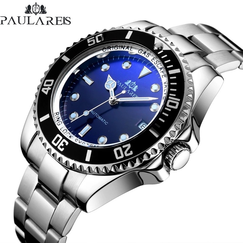 Jam Tangan Pria Automatic Paulareis Homage Submariner Deepsea