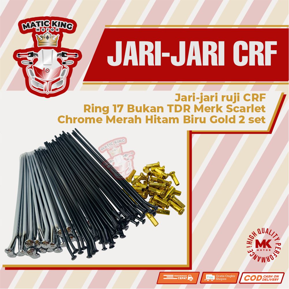 Jari jari jarijari ruji CRF Ring 17 Bukan TDR Merk Scarlet Chrome Merah Hitam Biru Gold 2 set