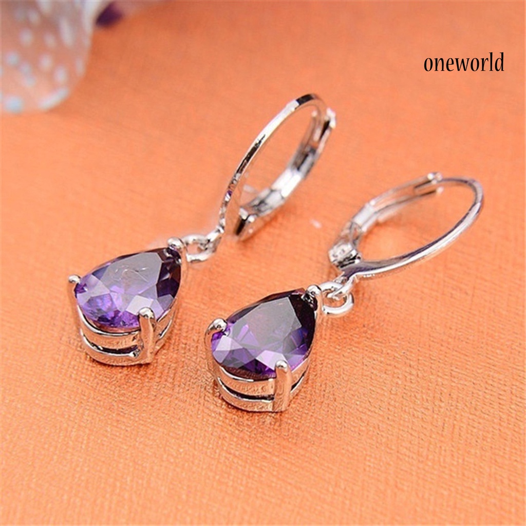 OW@ Earrings Simple Skin-friendly Elegant Teardrop Earrings for Gift