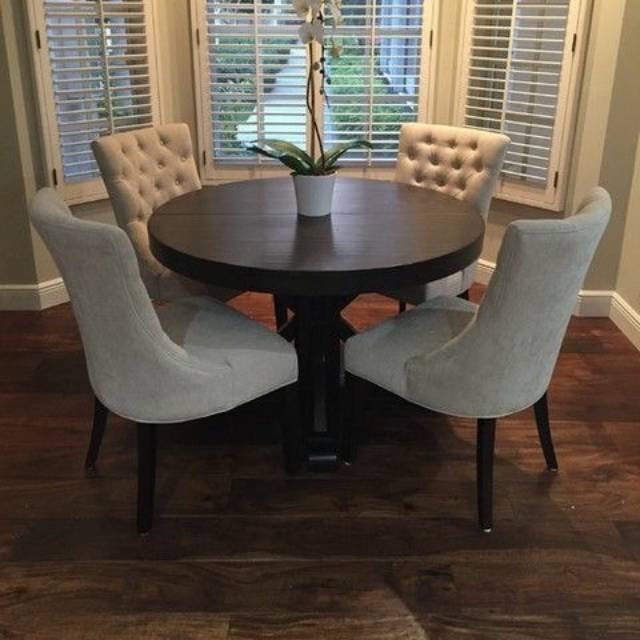 Set Meja Makan Minimalis Bulat 4 Kursi