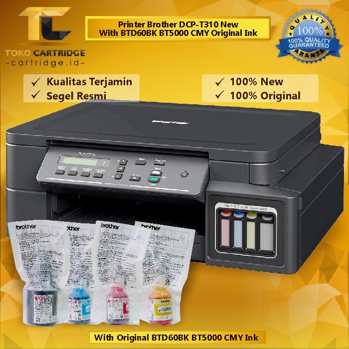 Printer Brothr T220 Pengganti DCP-T310 DCP T310 New With Compatible Premium Ink Print scan Copy All In One