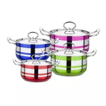 Panci Cookware Set stainless steel 8 pcs Warna / Panci Set / panci tebal berkualitas