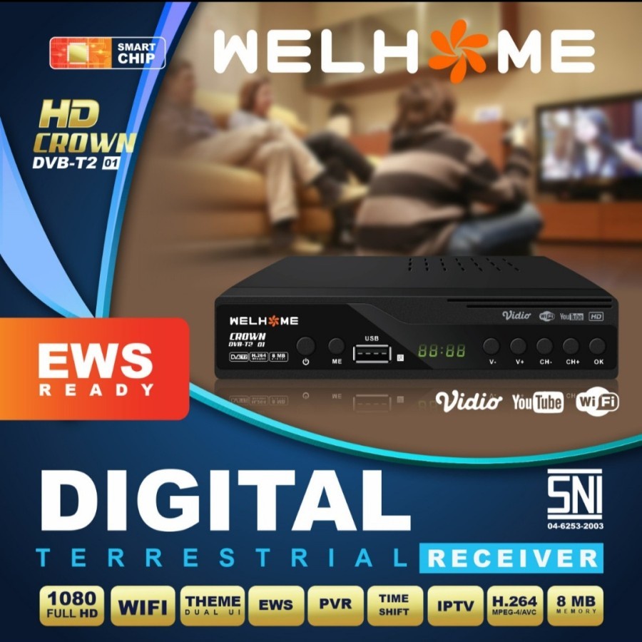 SET TOP BOX WELHOME DVB STB T2 DIGITAL RECEIVER TV TUNER