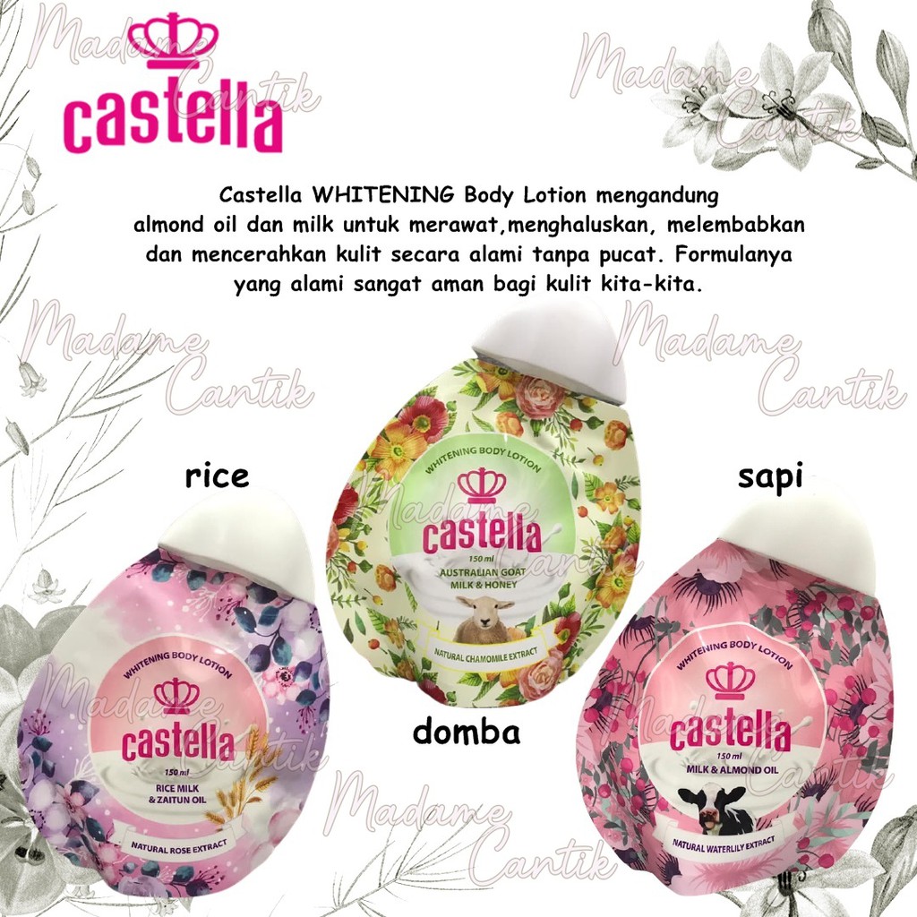 ✿ MADAME ✿ CASTELLA WHITENING BODY LOTION - SABUN BATANG PEMUTIH BPOM BY CASTELLA