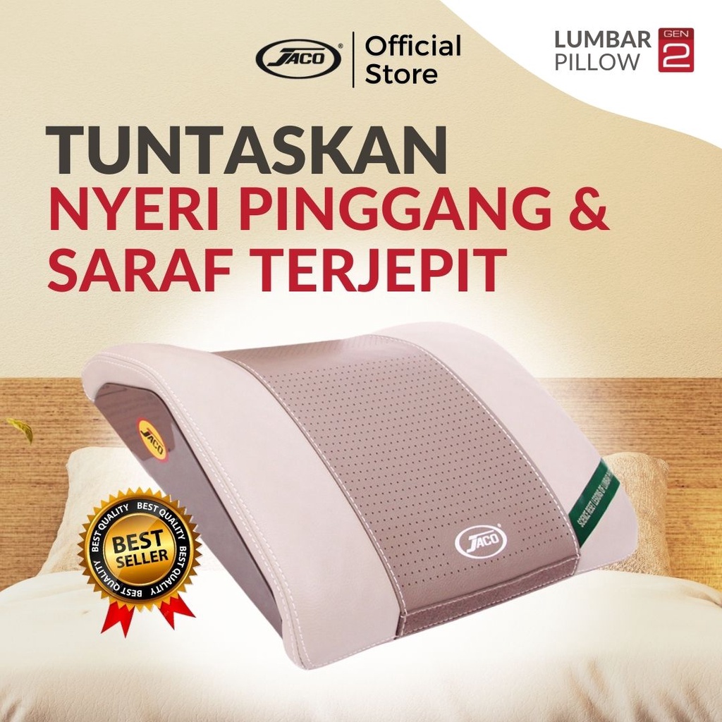 Jaco Lumbar Pillow Bantal Terapi Sakit Pinggang Lumbar Traction Device Nyeri Tulang Belakang Syaraf 