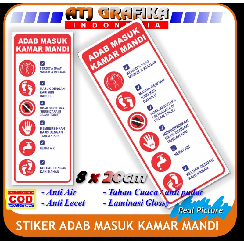 

Stiker adab masuk kamar mandi sticker pendidikan rumah