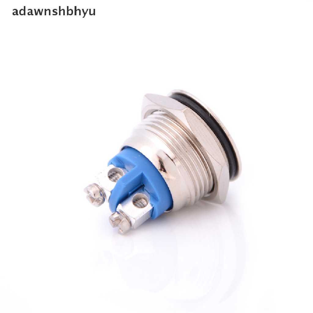 Adawnshbhyu 16mm Waterproof Tombol Tekan Momentary Metal Mobil Saklar Klakson ON OFF