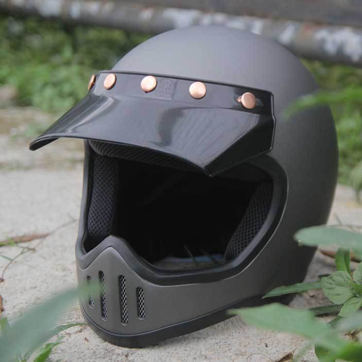 Helm Cakil M50 Grey Doff / Abu abu Doff (Vintage / Klasik / Fullface)