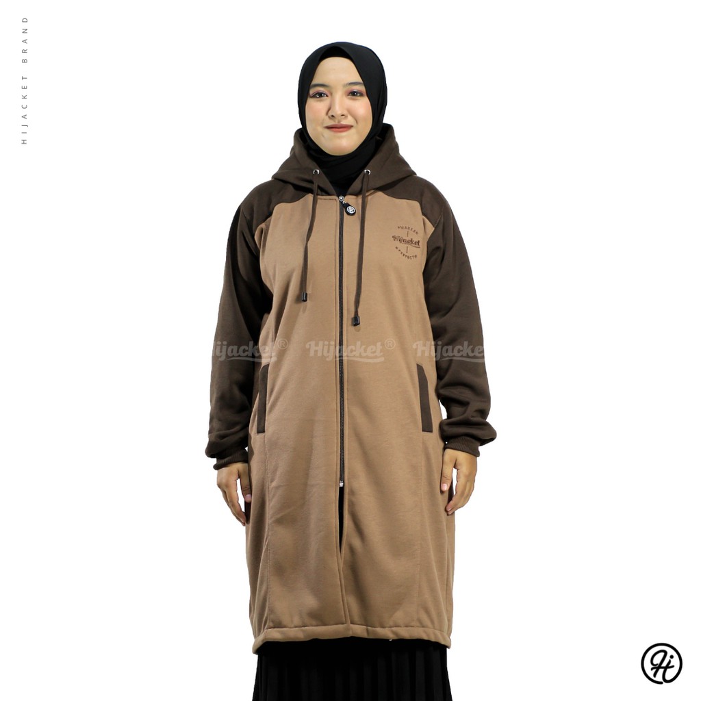 NEW SERIES JAKET WANITA HJ-ALC BLACK HIJACKET® ALICIA / jaket hijaber model panjang-BROWn