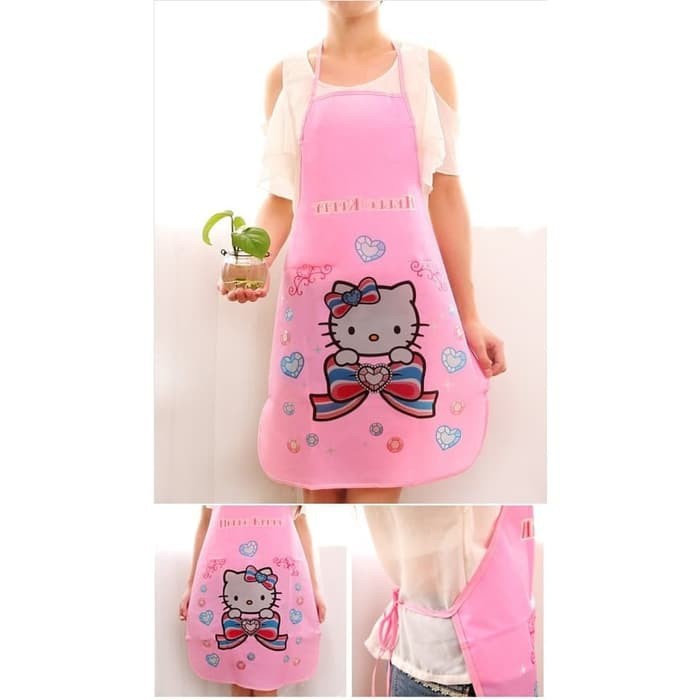 Celemek Masak Dapur Anti Air Minyak Motif Karakter Apron PVC - RANDOM