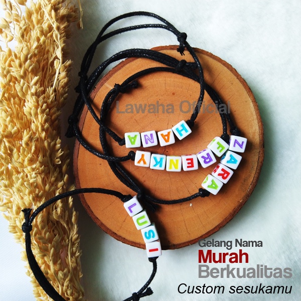 GELANG NAMA GELANG INISIAL WARNA PUTIH | GELANG CUSTOM NAMA  GELANG CUSTOM GELANG COSTUM GELANG MURAH GELANG HURUF GELANG INISIAL HURUF GELANG HITAM INISIAL  GELANG MURAH GELANG PRIA GELANG WANITA GELANG TANGAN GELANG KOREA