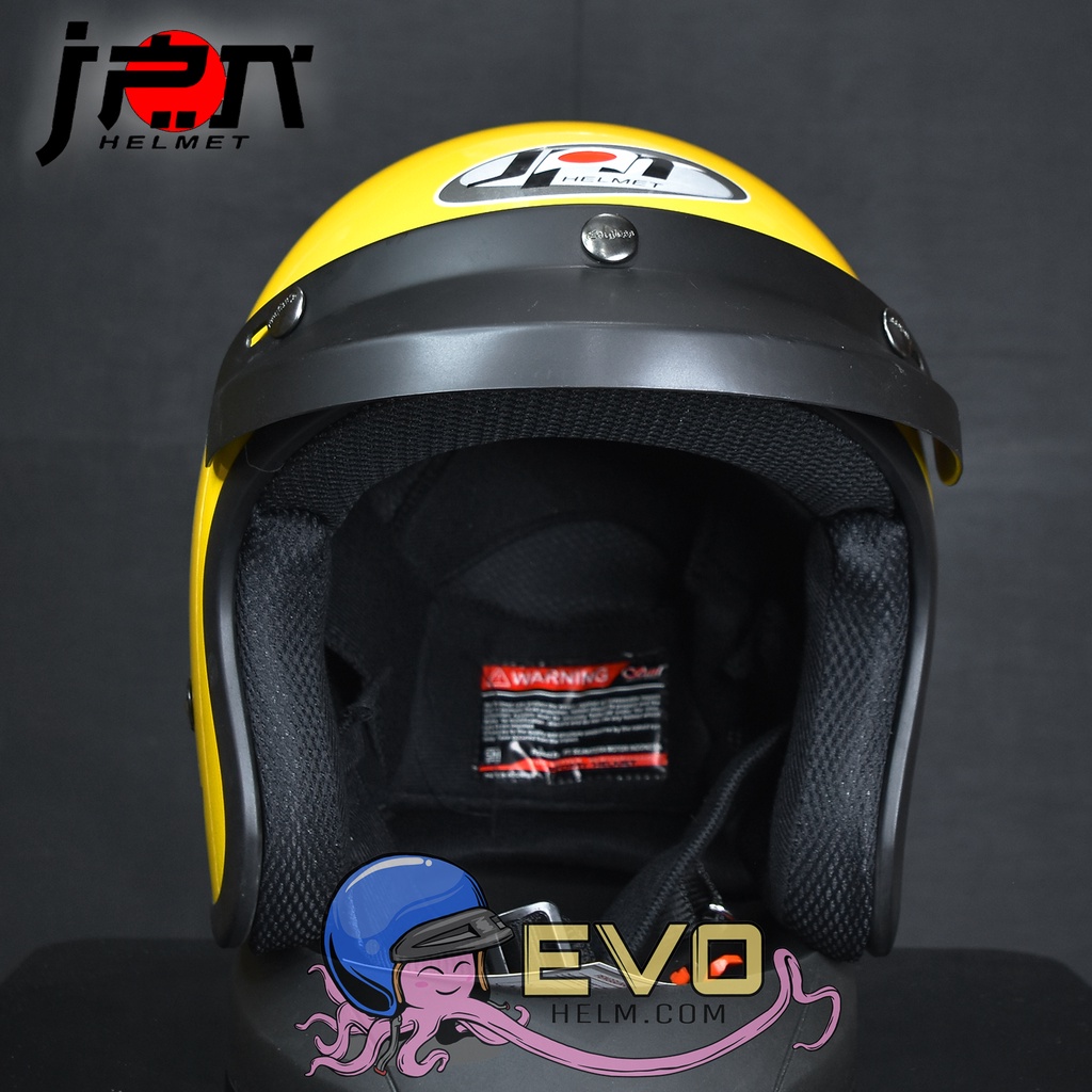 Helm JPN Kaca Cembung Original SNI Bogo Retro - HELM JPN GARIS CLASSIC VISOR INJAK