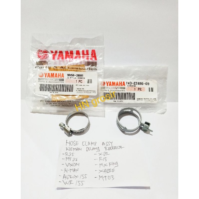 HOSE CLAMP ASSY KLEMAN PENJEPIT SELANG RADIATOR YAMAHA R25 MT25 VIXION N MAX AEROX 155 WR155 XSR R15