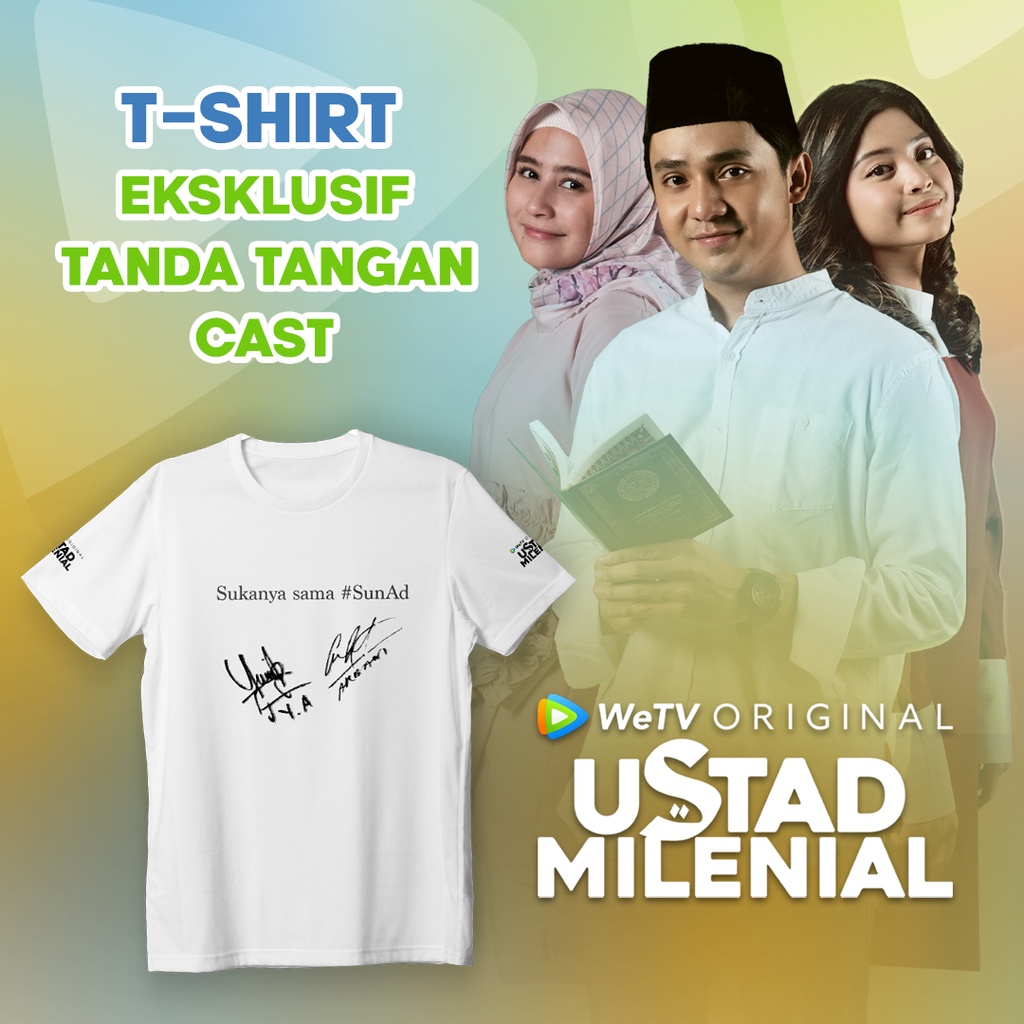 LIMITED EDITION Kaos T-Shirt Eksklusif Tanda Tangan Cast WeTV Original Ustad Milenial