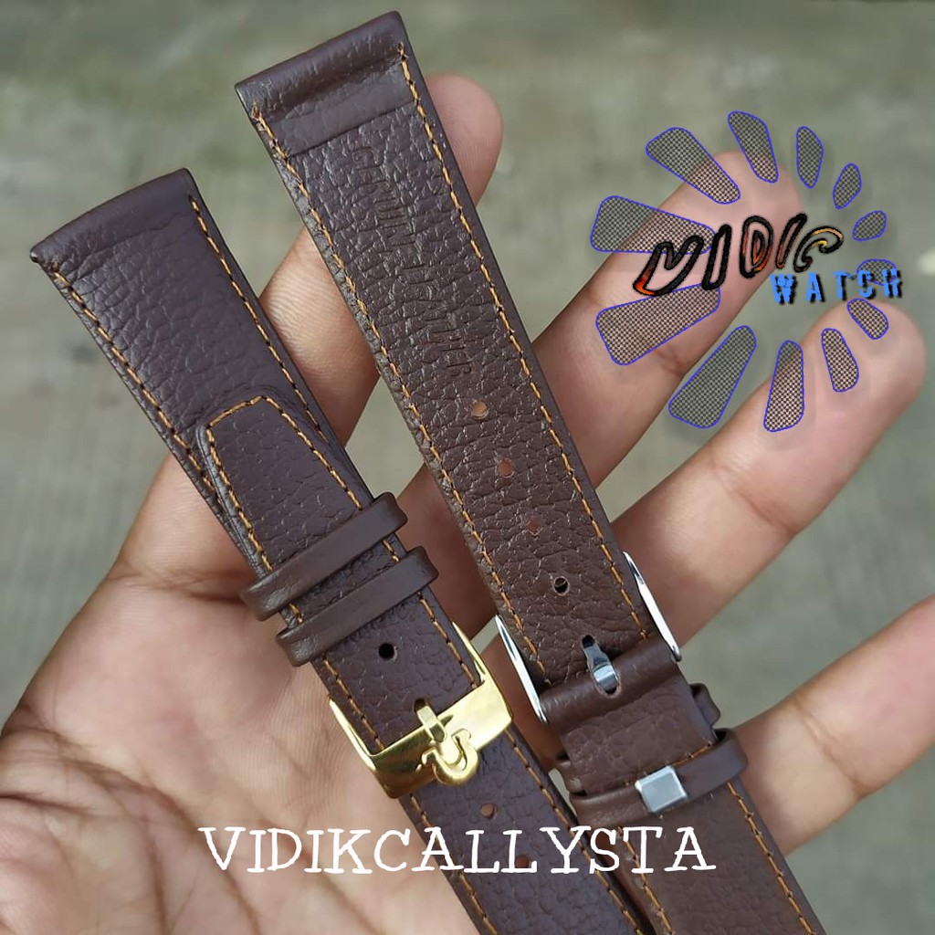 Strap watch Seamaster leather Strap Tali jam 20mm Drak brown 20 MM