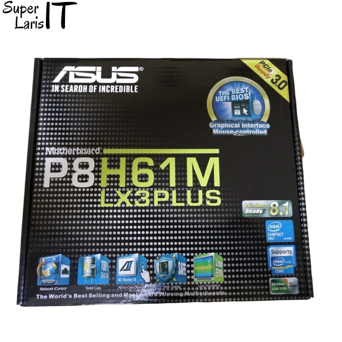 Jual Motherboard Asus H61 H61M P8H61 M LX3 Plus LGA 1155 DDR3 Indonesia