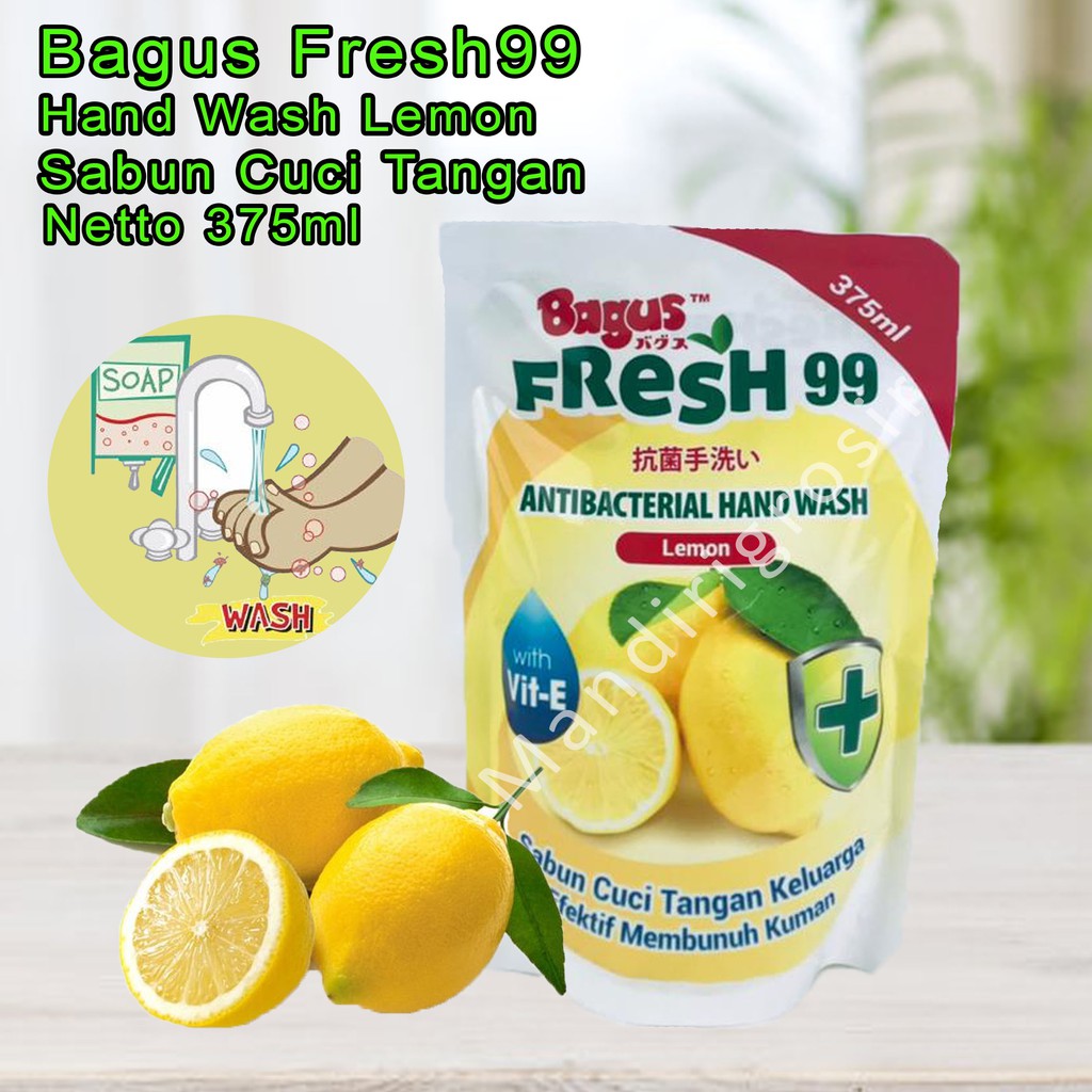 Hand Wash Lemon *Bagus Fresh99 * Sabun Cuci Tangan * 375ml